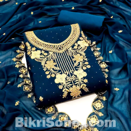 জর্জেট কাপড়ের এমব্রয়ডারি কাজ করা বাজেট ফ্রেন্ডলি ফোর পিস।